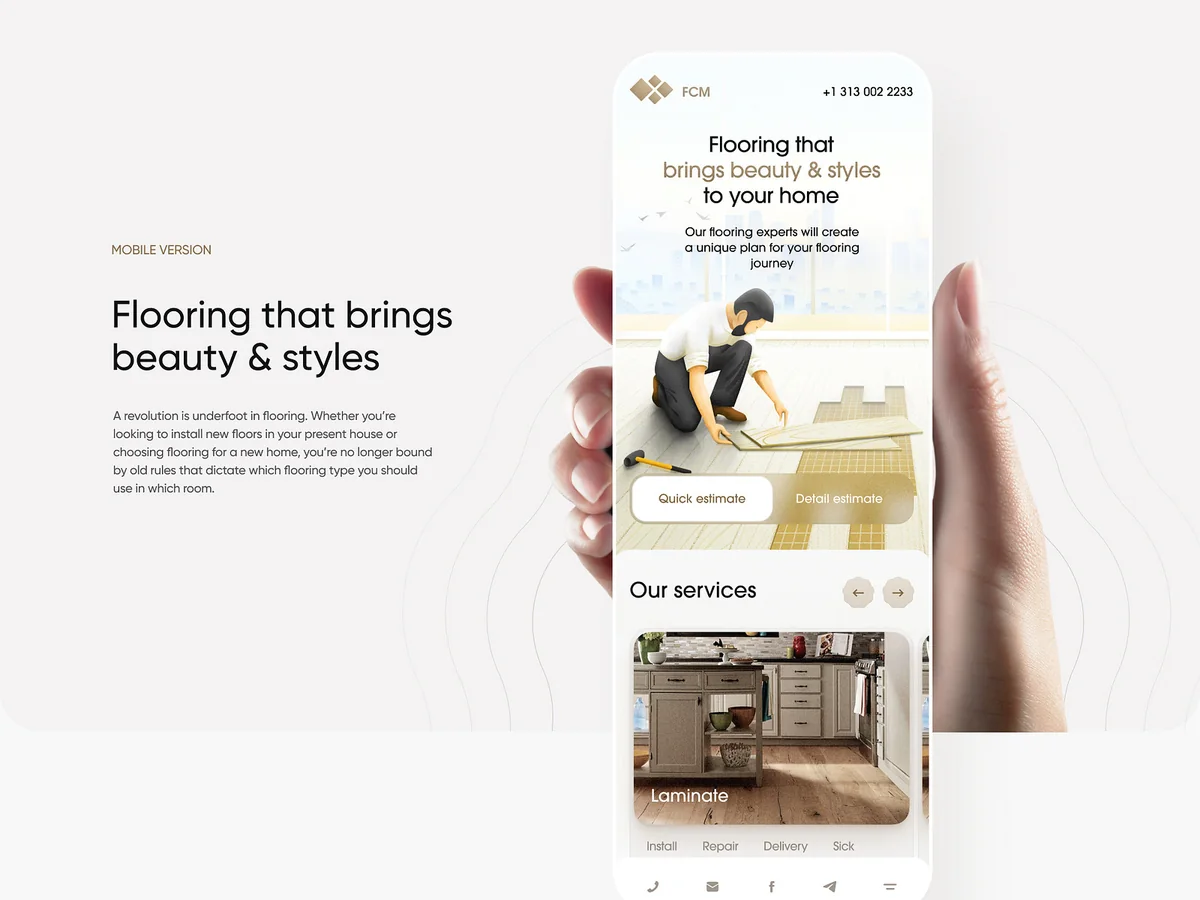 FCM Floor Company — mobile version, 2023