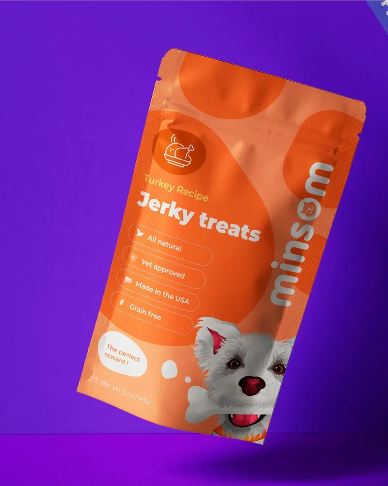 Orange turkey-flavor Minsom stand-up pouch