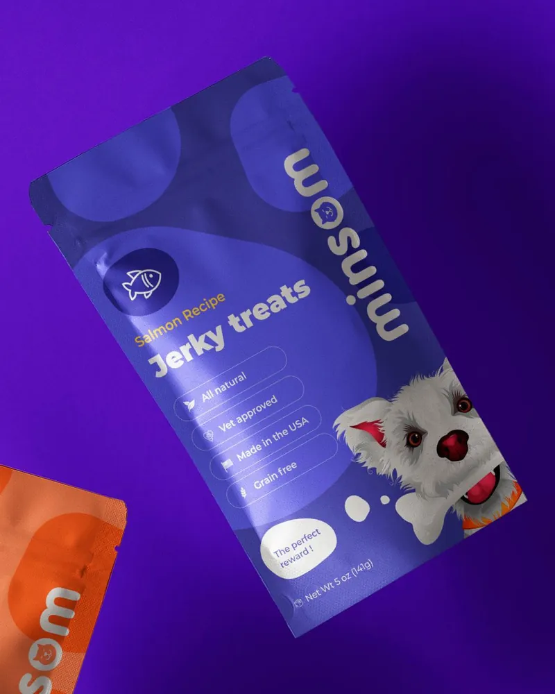 Purple salmon-flavor Minsom stand-up pouch