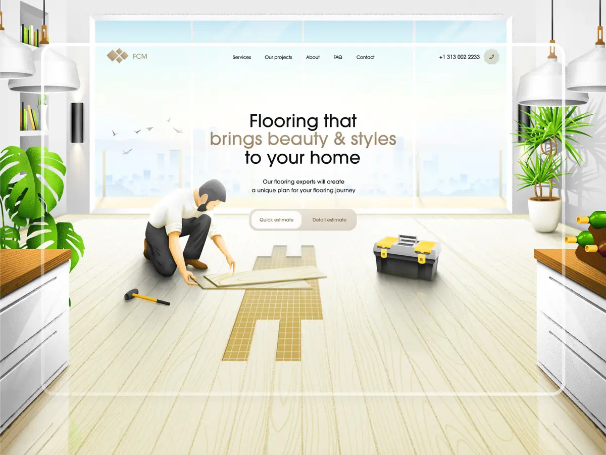Сайт компании по укладке полов, Сакраменто — FCM Floor Company, Bairamov Studio