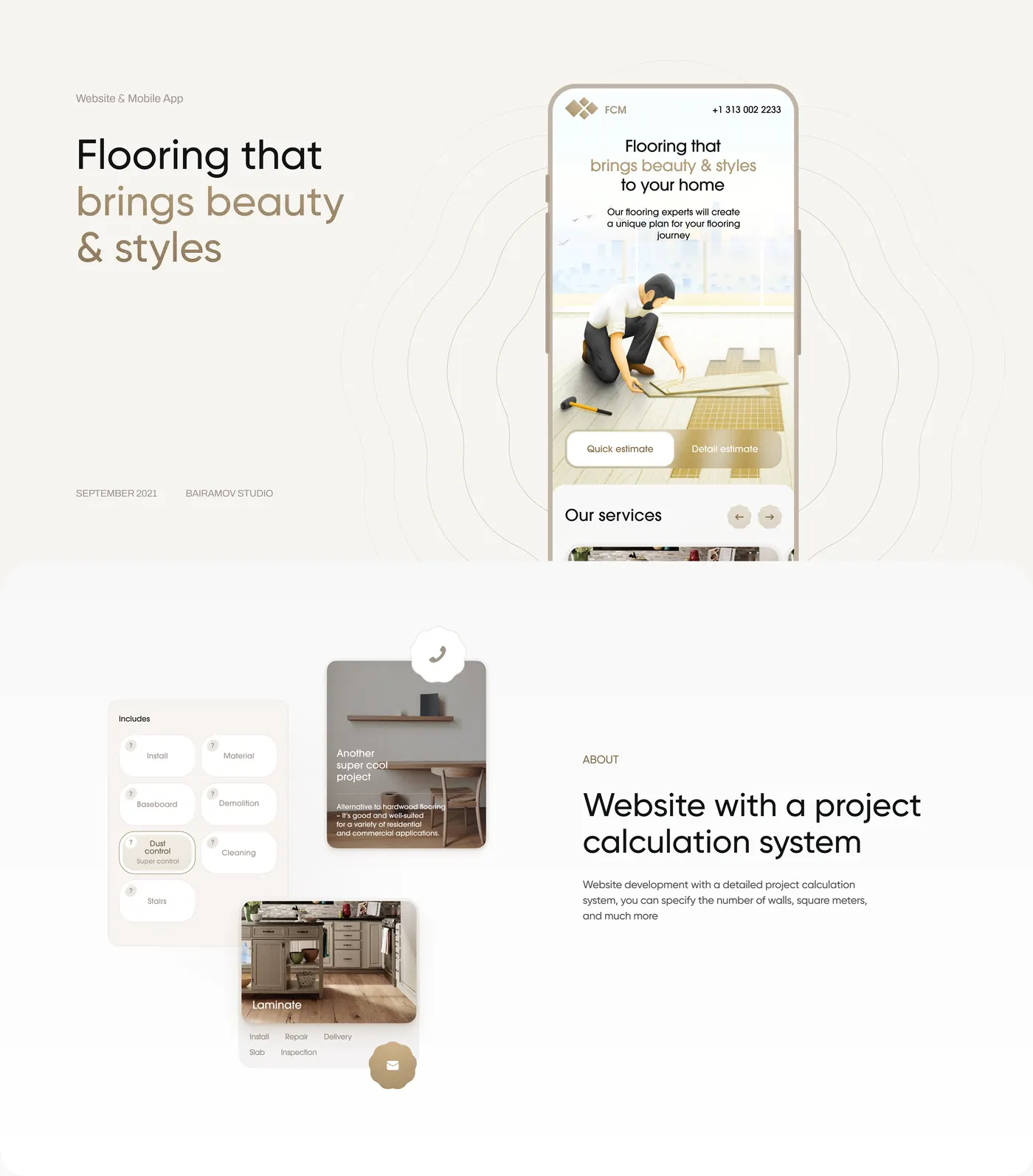 Presentation cover and project estimate system
