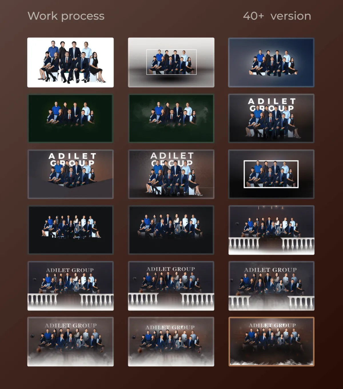 Retouching options for the legal team’s group photo