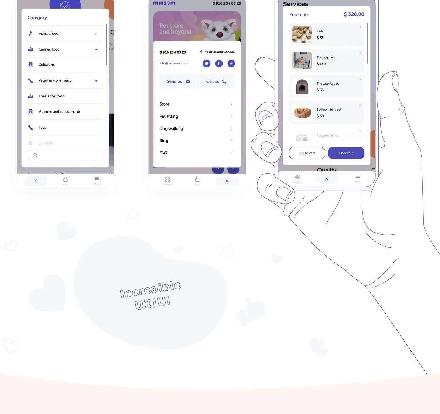 Mobile version of the Minsom online store — part 3