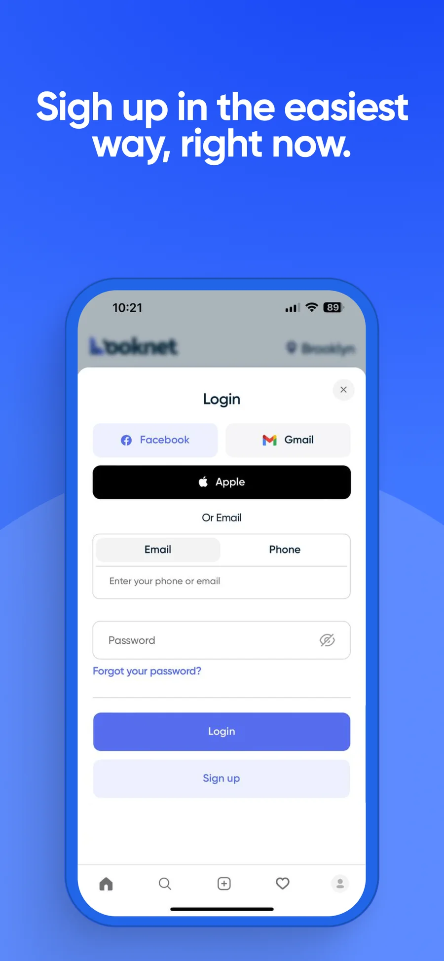 Signing in to the Looknet app