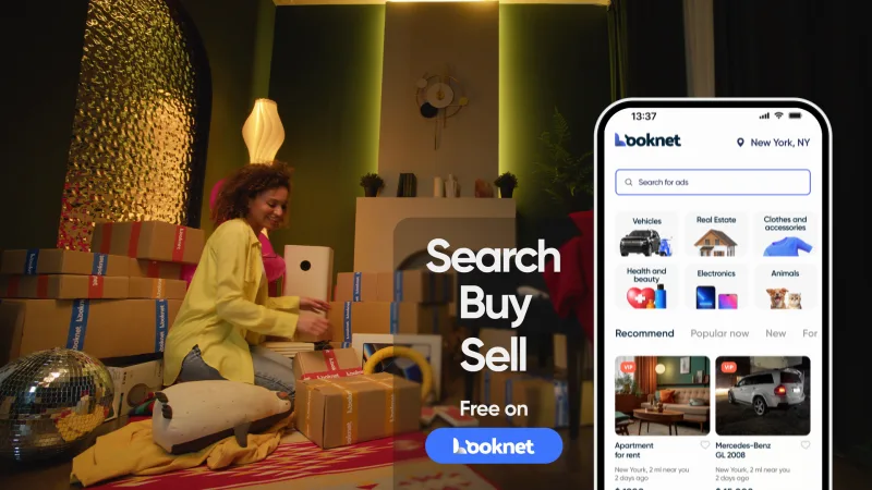 Looknet commercial still: end card with the app